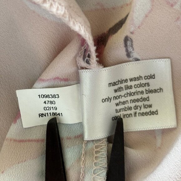 Lane Bryant Pink Floral Flutter Sleeve Cascading Ruffle Front Size 26 Top Shirt - Picture 8 of 12